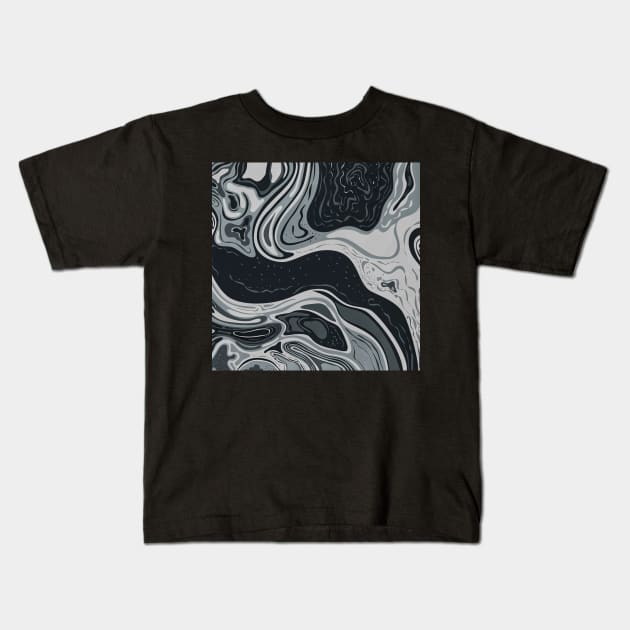 Grayscale and Gray Monochrome Inkscape Kids T-Shirt by TheSkullArmy